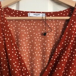 Midi dress Mango women medium polka dot red